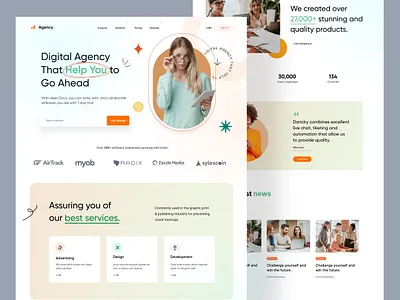 Agency website Design UI agency web agency website agnency web ashik digital agnency home homepage homepge landing landingpage minimal web product designer ui ux web webdesign website design