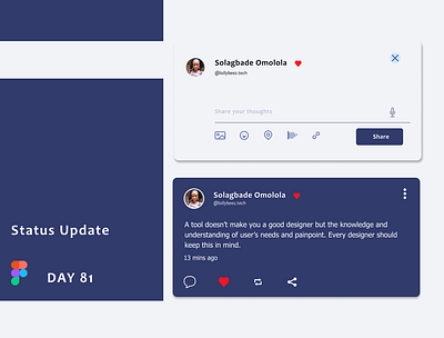 Status update app dailyui design ui ux