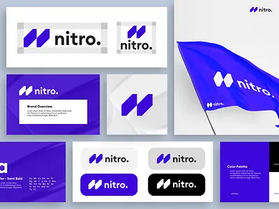 Nitro - Gas Mining Company Logo Branding brand branding colorful company contractor design icon identity logo logo branding logo type logogram logomark logos mining profesional typography ui uiux vector