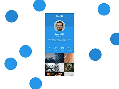 Daily Uiyout #5 - Profile blue design french mobile profile web