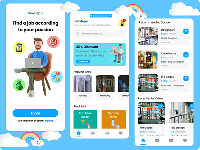 NewStep Mobile App dream job find job freelance fulltime job indonesia mobile indonesian job job mobile mobile apps newstep part time job remote job start up ui ui design ui indonesia uiux uiux indonesia