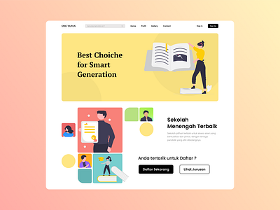 Landing Page School design hero section illustration landing page landing page illustration school school illustration simple ui ui ui web uiux web design web school