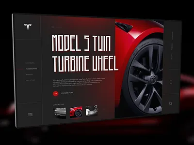 TESLA black cars clean minimalism red tesla ui ui design ux ux design web design