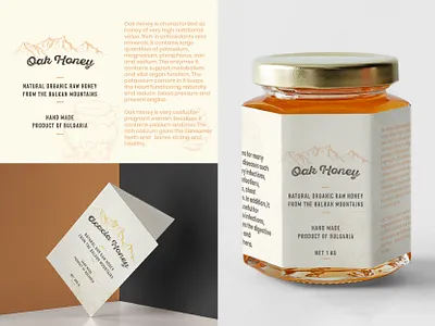 Balkan honey balkan branding brown card honey info card jar label logo logo design logodesign mountain packaging paper label texture