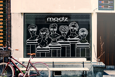 Glasses storefront design doodle art illustration storefront