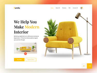 Furniture Homepage Website Design clean furniture app furniture design furniture landing page furniture website futniture hero section homepage interface interior interior agency interior design interior landing page landing page ui ux web app web design web design agency website design