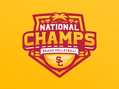2022 USC Beach Volleyball National Championship logo beach beach volleyball branding championship championship logo champs design graphic design illustration logo logo design national champions national championships ncaa sport sports sports logo usc usc trojans volleyball