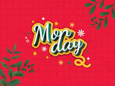 Monday 3d day design drawing graphic design ill illustration illustration art illustrator monday photoshop texture typographic typographical vector week