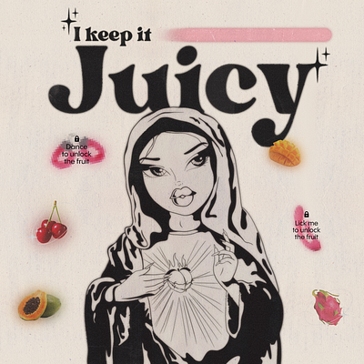 A part of Juicy Bratz poster art bratz design graphic design graphics illustration paper procreate stylish typo typography