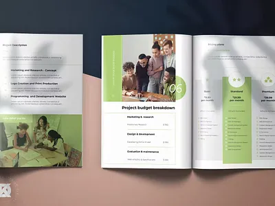 Free Green Project Proposal a4 agency brand identity brochure brochure design business business design company corporate green identity indesign layout letter pitch deck print print template project proposal proposal template