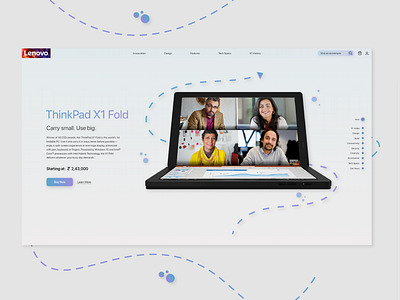 Lenovo X1 Fold Redesign computer laptop lenovo lenovo design lenovo x1 pc product design productdesign redesign ui webpage website x1 fold