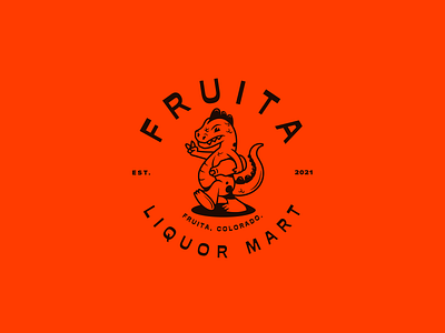 Fruita Liquor Mart beer dinosaur fruit fruita liquor mart retro type typography