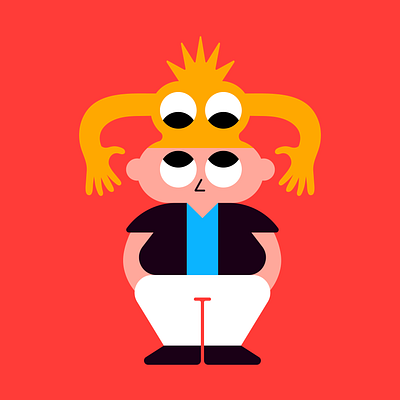Mind Controlling Monster character creature design flat graphic illustration monster simple vector