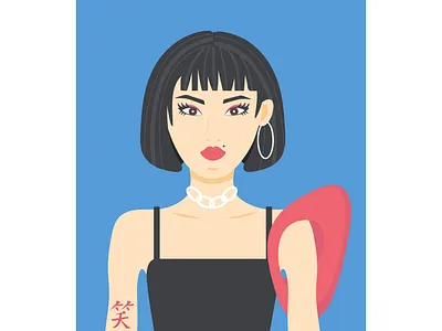 Asian lady asian asian girl beautiful beauty character design chinese fashion female girl hair illustration japanese korean nft portrait poster vector