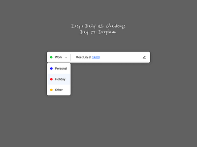 DailyUI Challenge Day 27: Dropdown dailyui dailyui027 dailyui27 dailyuichallenge dropdown dropdowndesign