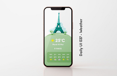 Daily UI 037 - Weather 037 app daily ui 037 dailyui design graphic design illustration localisation location météo temperature ui weather