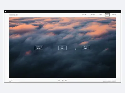 Marvin Walter UI&UX React Webdevelopment animation branding design influencer instagram nft photographer photography react ui ux webdesign