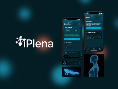 iOS App Development for iPlena ai powered artificial intelligence fitness app fitness branding fitness logo health app healthcare app ios app design ios app development navy branding physical activity sports app