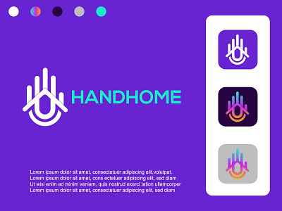 HAND HOME LOGO DESIGN | MINIMALIST LOGO brand identity creative logo design flat logo hand home logo hand logo home icon home logo logo logo design minimal home logo minimal logo minimalist logo modern logo real estate logo