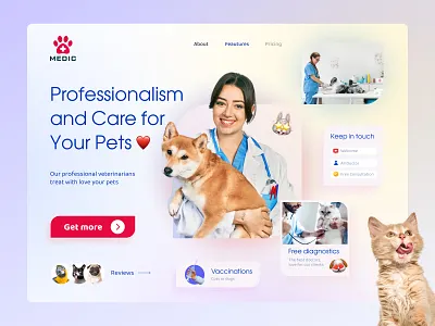 Medic — Pets Clinic cats clinic design landing pets pugs trend ui uiux ux web