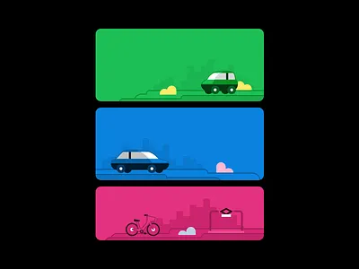 Mobility Illustrations art bike bikesharing car carsharing digital art illustration mobility product product design