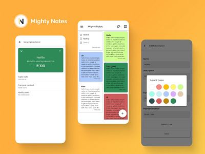 MightyNotes Flutter android app design flutter ios mobileapp notes ui