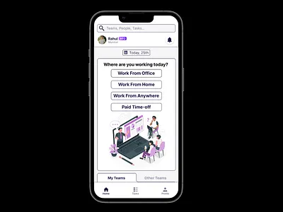 Hybrid Work UI debut design figma hybrid work minimal ui workfromhome