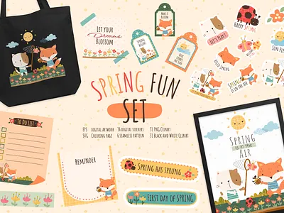 Spring Fun Cute Design cat