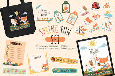 Spring Fun Cute Design cat