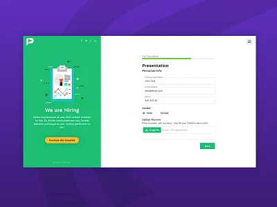 Potenza Application Form with floating labels themeforest ui ux web design webdesign