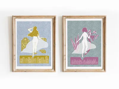 A stroll in the city or in nature illustration