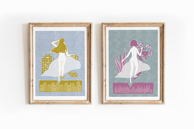 A stroll in the city or in nature illustration