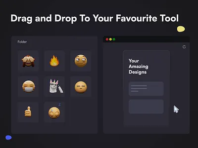 Drag and drop emoji to your favorite tool 2d animation 3d 3d animation 3d emoji 3d emoticon after effects animation blender design emoji set emojis emoticon set emoticons illustration illustrations library motion graphics resources ui