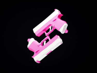 Stay Spooky 3d 3d animation animated animation blender blender3d glock gun illustration isometric pink