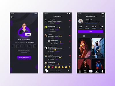 Like Karo App Redesign app app design comments screen design home screen illustration karo like like karo like karo app likee login screen message profile profile page ui ux vector