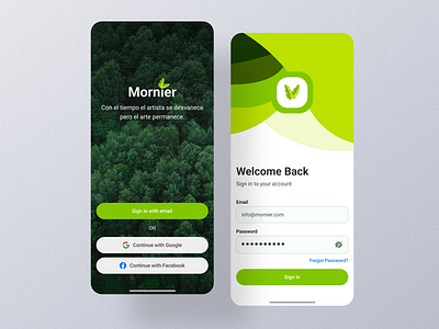 Mobile app splash screen application green login login screen mobile mobile app mobile design nature onboarding sign in sign up splash screen ui ux