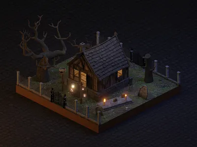 Haunted House 3d blender halloween haunted house tiny scene