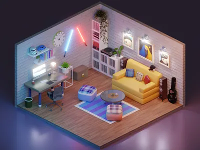 Tiny Home 3d blender tiny scene