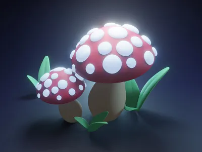 Mushroom 3d blender mushroom