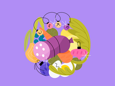 New Year Vibes design fun illustration new year salad vector