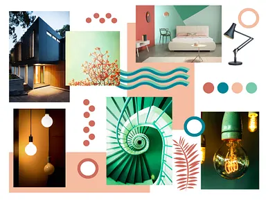 Mood Board - Mint and coral brand design branding design graphic design