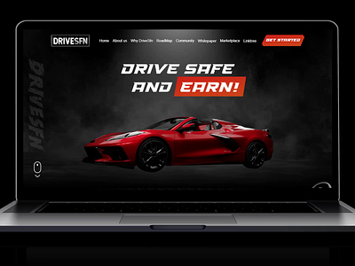 Drive & Earn project Landing page car website dark theme drive sfn radialcode radialcode design ui ui design uiux design ux design website design