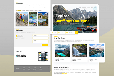 Travel Agency Website banff canada design figma figmadesign national park travel travel website travelagency traveling ui uidesign user interface webdesign website