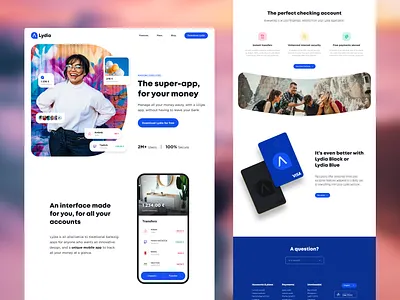 Use Case - Lydia Landing Page banking brand brand design branding figma lifestyle ui web design