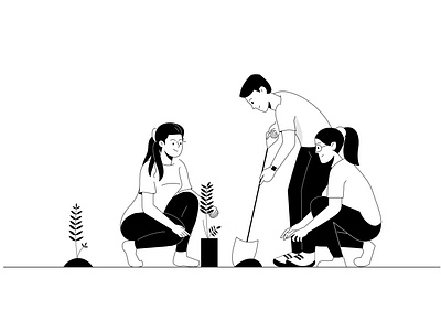 planting trees branding character design flat illustration graphic design illustration minimal ui vector