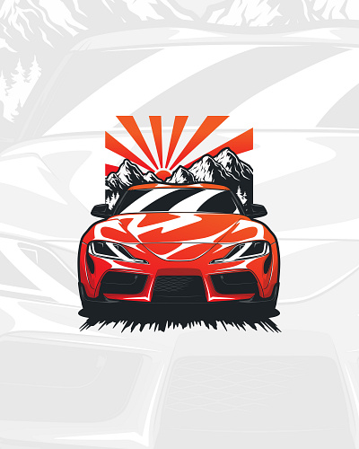 Toyota Supra MKV adobe art car design drawing illustration japan jdm logo mark 5 supra toyota vector