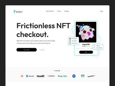 Paper Checkout checkout landing page logo nft rebrand