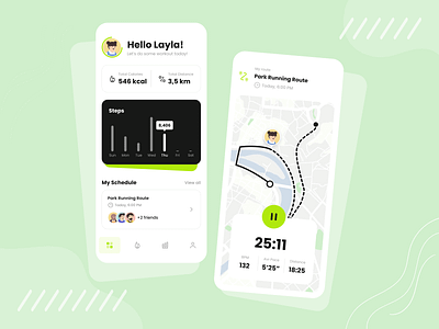 Running Tracker Mobile App app dashboard design fitness graphic design graphics inspiration interection mobile mobile app monitor run running sport tracker trend ui uidesign ux webdesign