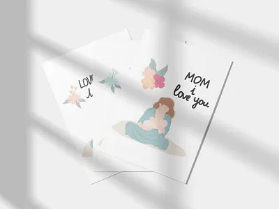 I love you MOM baby breast mother mother day vector