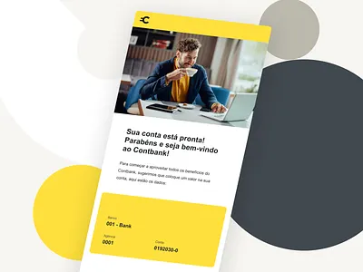 New Account E-mail bank banking branding design email fintech information mail register ui ux webdesign website yellow